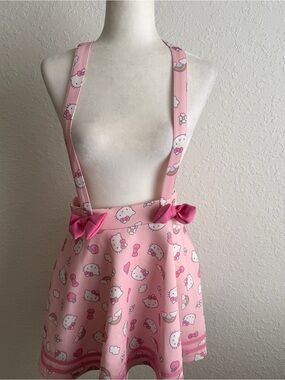 Sanrio Pink Hello Kitty Suspender Skirt with Bows
